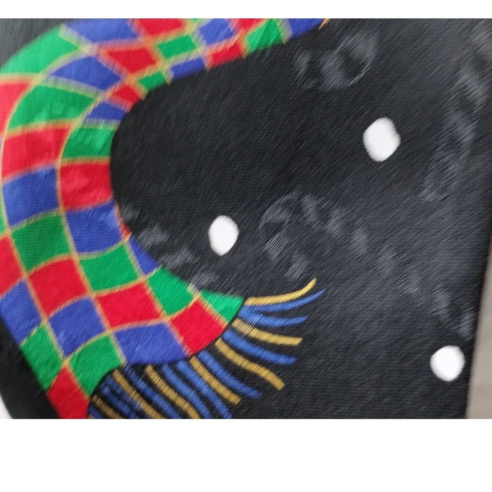 Vintage Snowman Christmas Neck Tie Jolly Holiday‎ Black Novelty 57